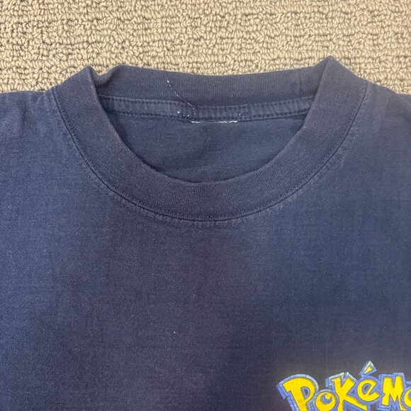 Vintage Pokemon Shirt Medium Fitted Cotton Crewneck Double Sided Graphic 1999 - Picture 3 of 11